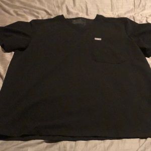 Mens Figs Leon Scrub Top in Black - Size Large